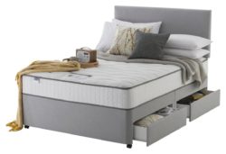 Silentnight Middleton L.Grey Memory 4 Drawer Divan - Double